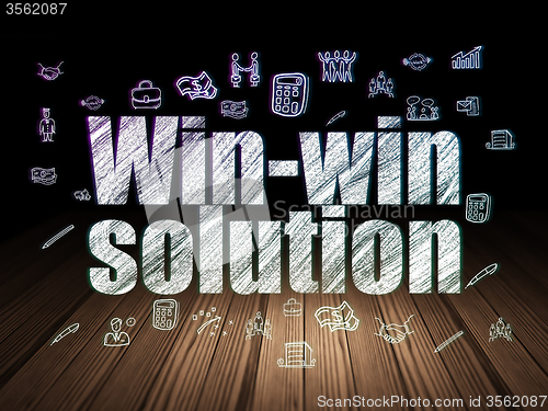 Image of Finance concept: Win-win Solution in grunge dark room