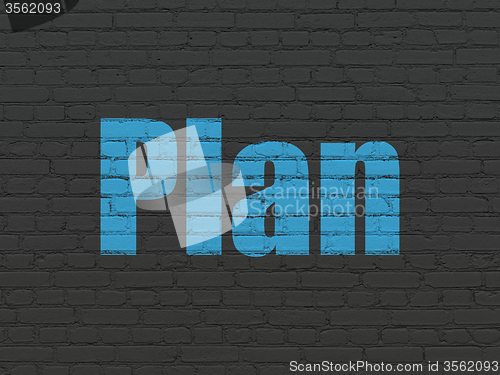 Image of Finance concept: Plan on wall background