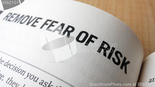 Image of Fear of risk word on a book