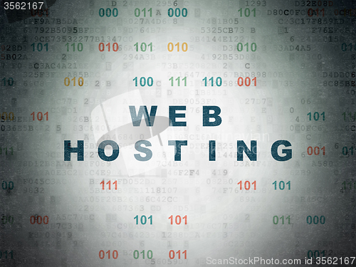 Image of Web development concept: Web Hosting on Digital Paper background