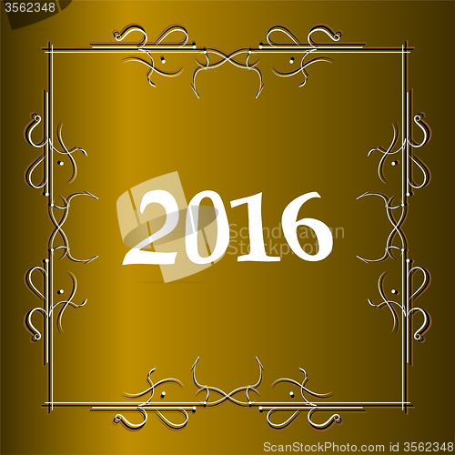 Image of Elegant New Years card with hand lettering, Happy New Year 2016