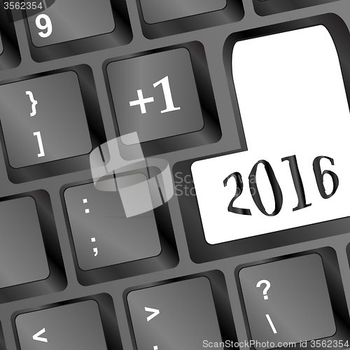 Image of Computer Keyboard with Happy New Year 2016 Key