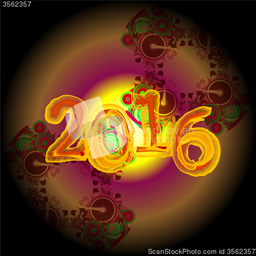 Image of Happy new year 2016 creative greeting card design