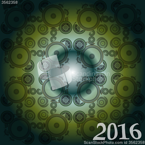 Image of creative happy new year 2016 design. Flat design. Outline