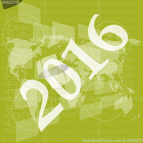 Image of happy new year 2016 in polka dots pattern blue background (vector)