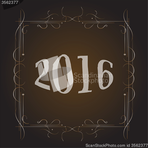 Image of 2016 Christmas decoration collection. calligraphic and typographic elements, frames, vintage label, ribbon, sticker