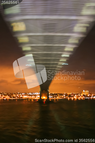 Image of Verrazano Narrows Bridge in New York from below