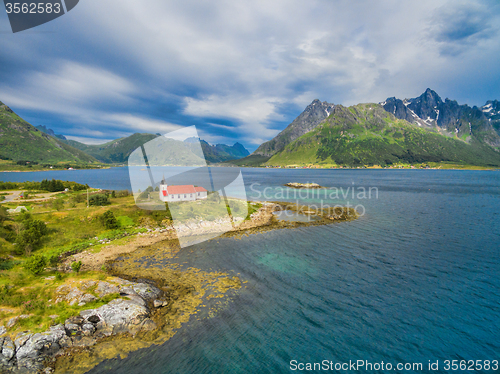 Image of Picturesque church on Lofoten islands