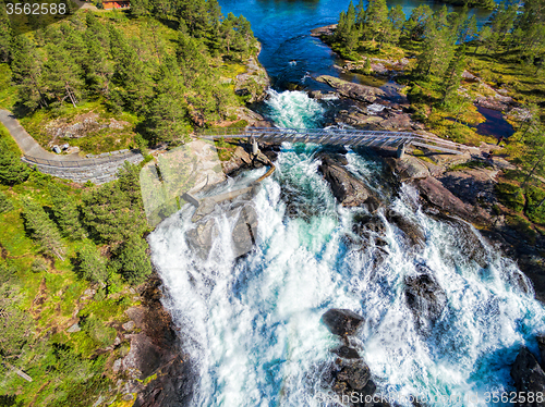 Image of Likholefossen waterfall from above