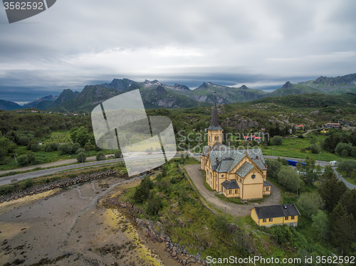 Image of Vagan church on Lofoten islands