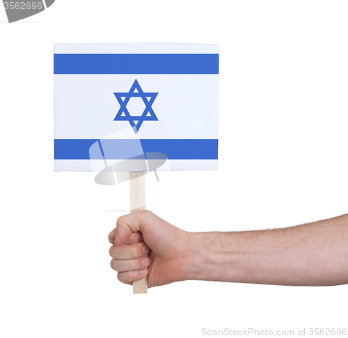 Image of Hand holding small card - Flag of Israel