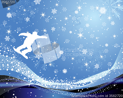 Image of Jumping Snowboarder Silhouette