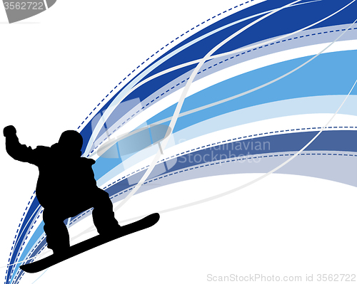 Image of Jumping Snowboarder Silhouette