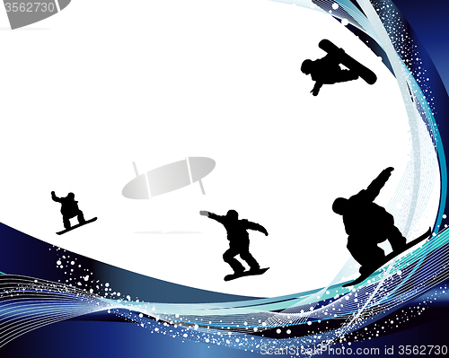 Image of Jumping Snowboarder Silhouette