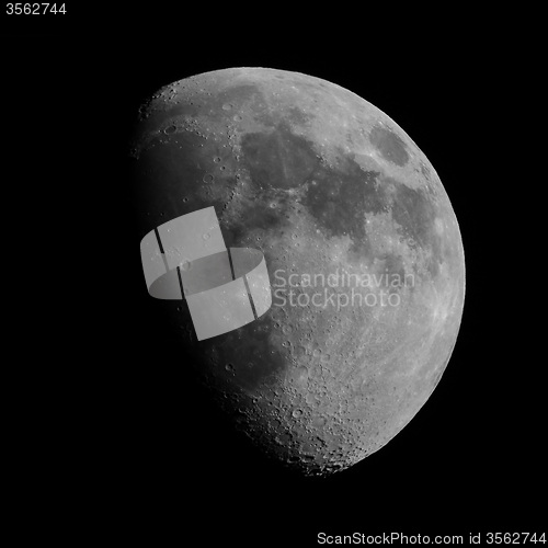 Image of Black and white Gibbous moon