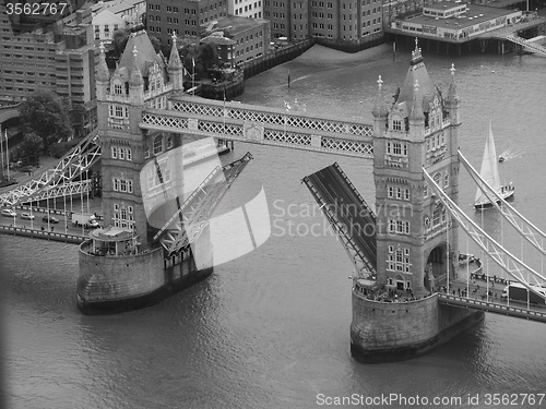 Image of Black and white Aerial view of London