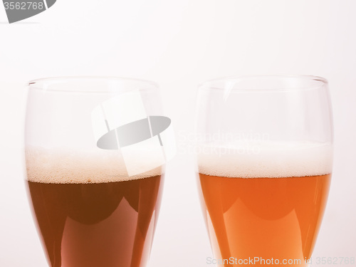 Image of Retro looking Two glasses of German beer