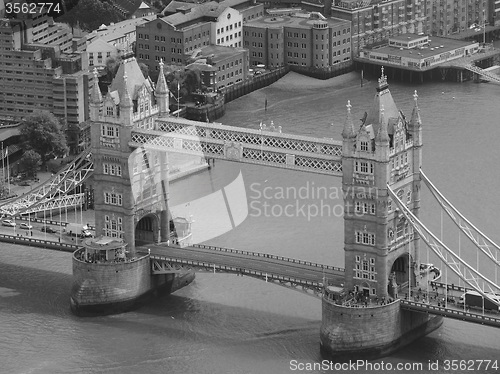 Image of Black and white Aerial view of London