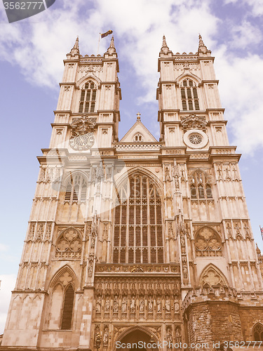 Image of Retro looking Westminster Abbey in London
