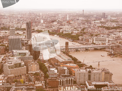 Image of Retro looking Aerial view of London