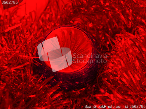 Image of Christmas bauble and tinsel