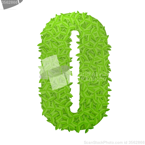 Image of Number 0 consisting of green leaves