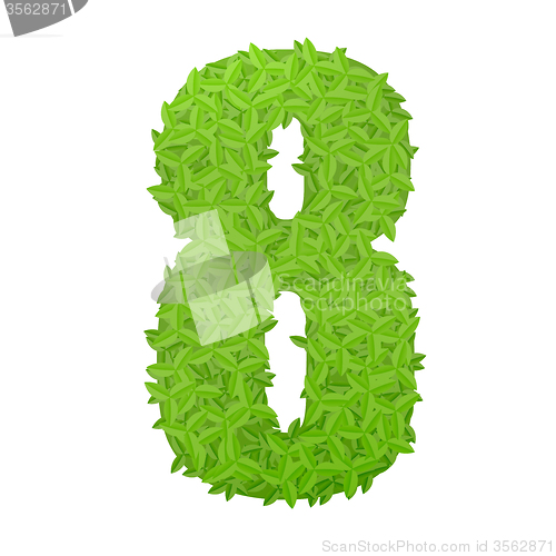 Image of Number 8 consisting of green leaves