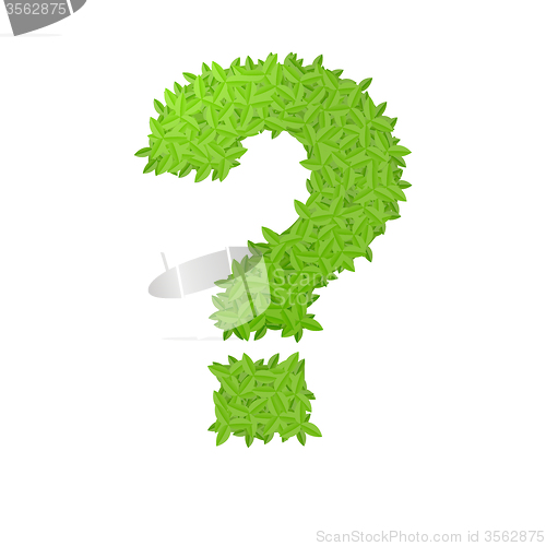 Image of Question sign consisting of green leaves