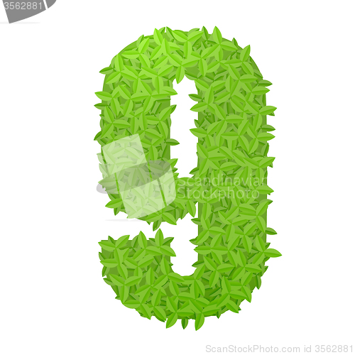 Image of Number 9 consisting of green leaves