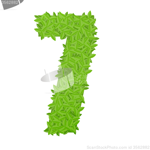 Image of Number 7 consisting of green leaves