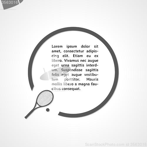 Image of tennis racket symbol and circle