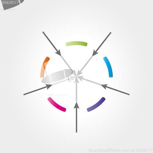 Image of abstract color circle with arrows