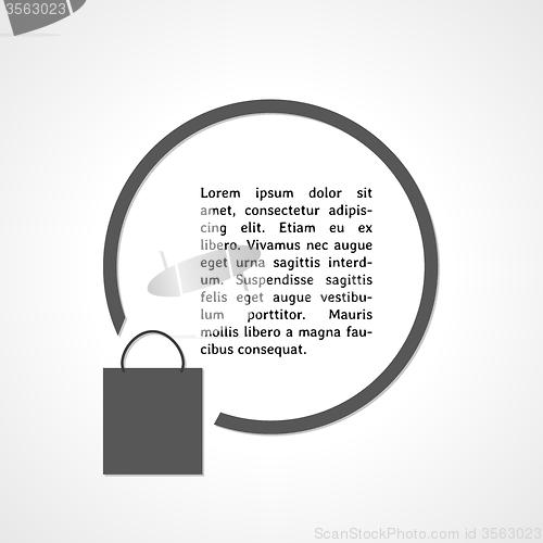 Image of shopping bag symbol and circle
