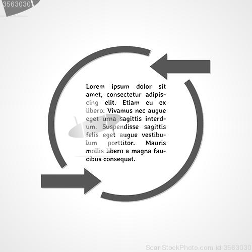 Image of two arrows symbol and circle