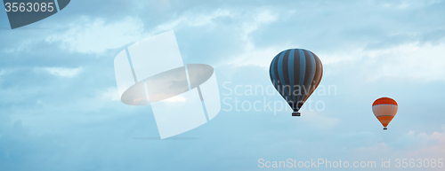 Image of Air balloons in blue sky