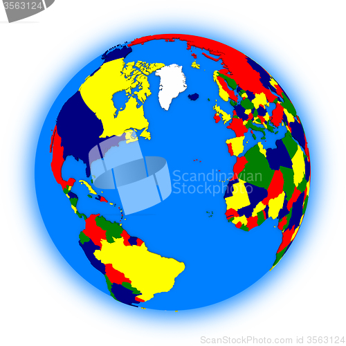 Image of Northern hemisphere on planet Earth