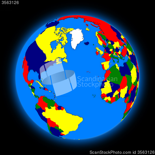 Image of Northern hemisphere on planet Earth