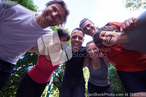 Image of jogging people group have fun