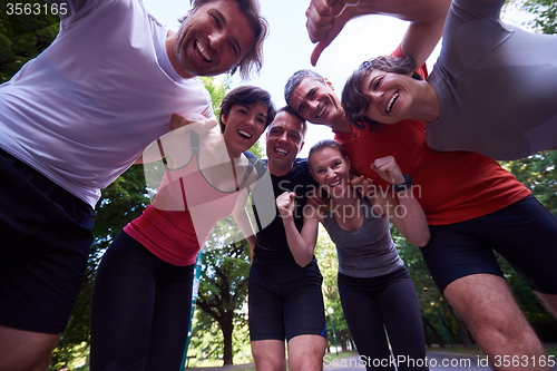 Image of jogging people group have fun
