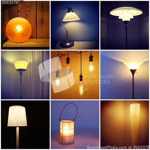 Image of Different styles of modern lamps