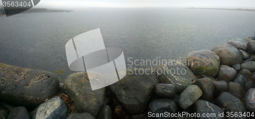 Image of ancient dam of boulders