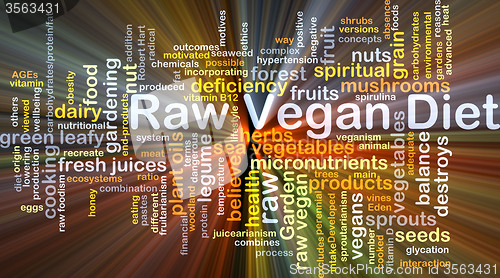 Image of Raw vegan diet background concept glowing