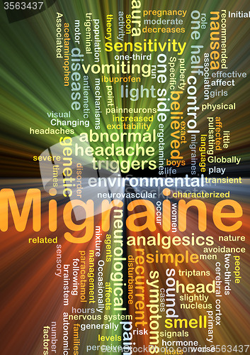 Image of Migraine background concept glowing