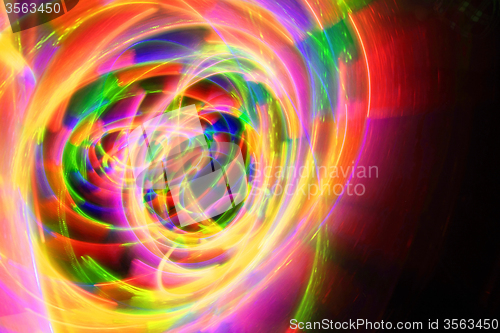 Image of abstract color lights in the dark 