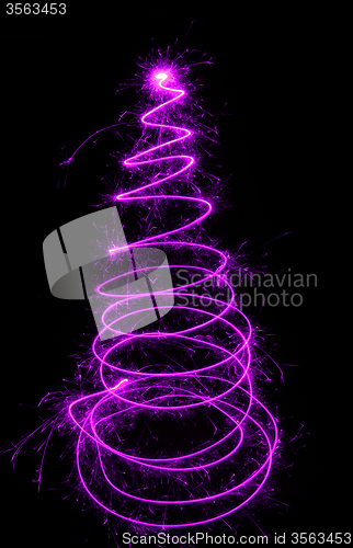 Image of christmas tree from the light 