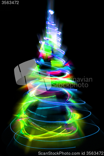 Image of christmas lights as xmas tree