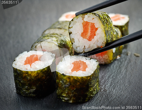 Image of salmon sushi