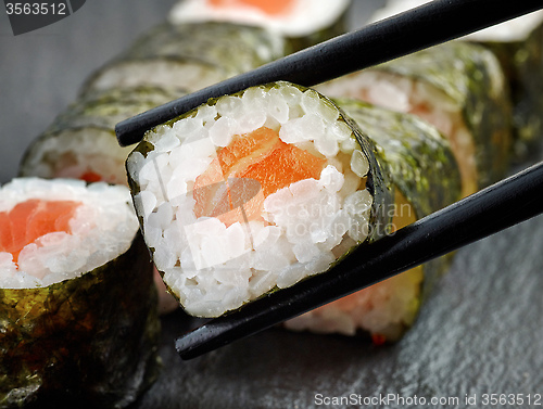 Image of salmon sushi