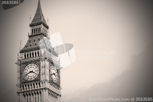 Image of london big ben and historical old construction england  aged cit