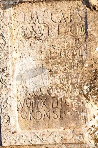 Image of tombstone in africa graveyard marble and concrete